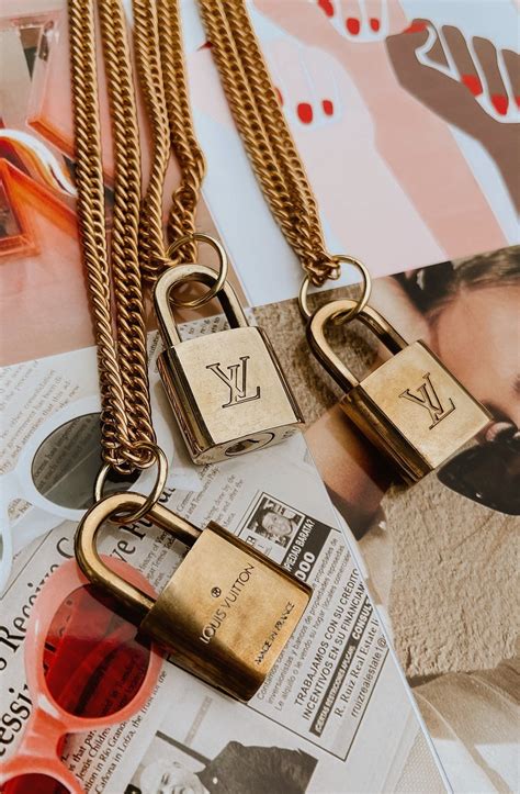 louis vuitton vintage lock necklace|repurposed Louis Vuitton jewelry.